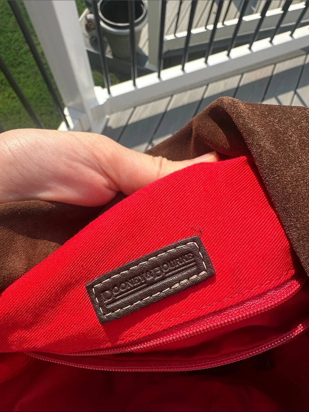 Dooney and Bourke Brown Cognac Suede Hobo